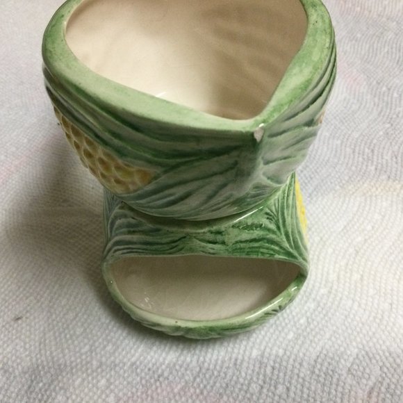 Lot of 3 pcs Corn small butter plate and butter warmer set decor small chips - Picture 3 of 11